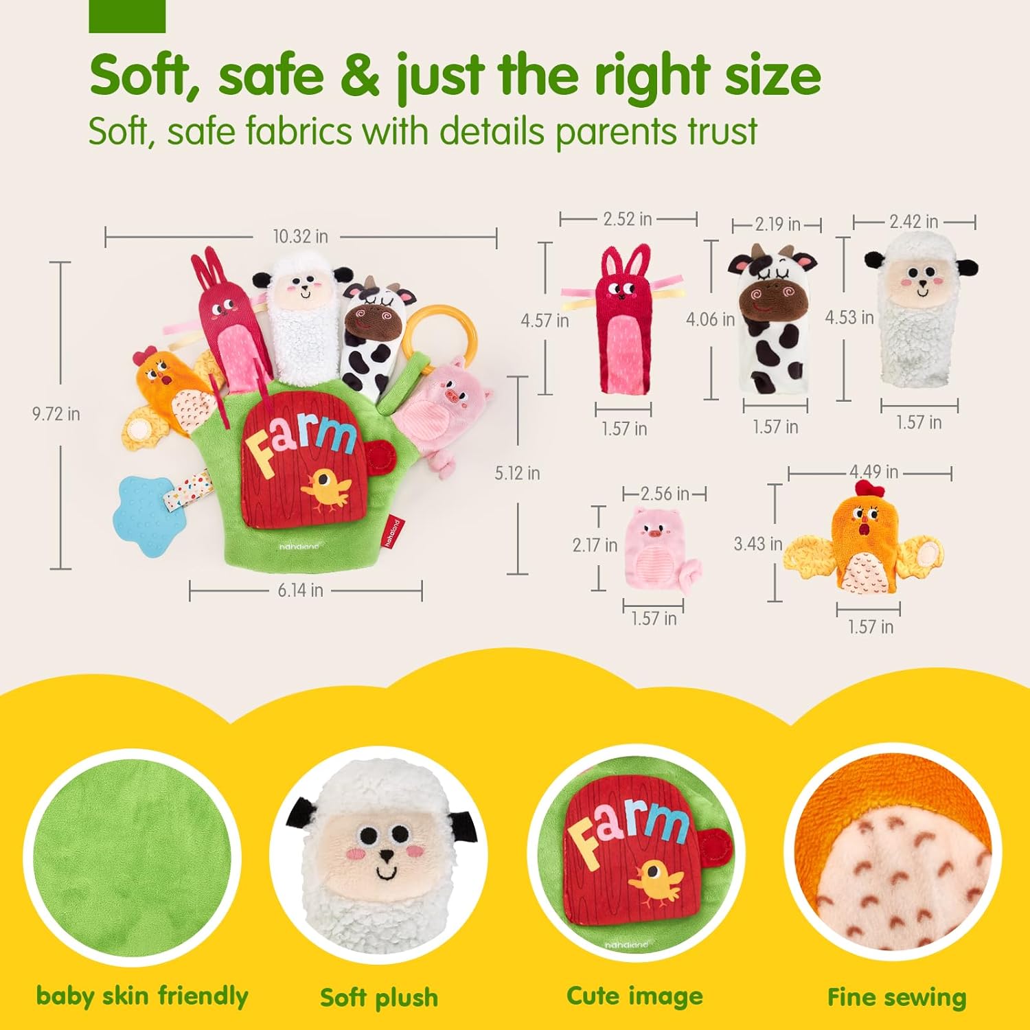 Baby Sensory Farm Dieren Handpop | 6–12 Maanden