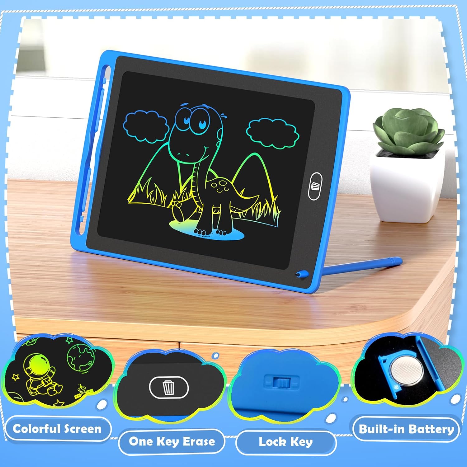 4-pack LCD Tekentablet | 8,5” Doodle Board 3–8 Jaar