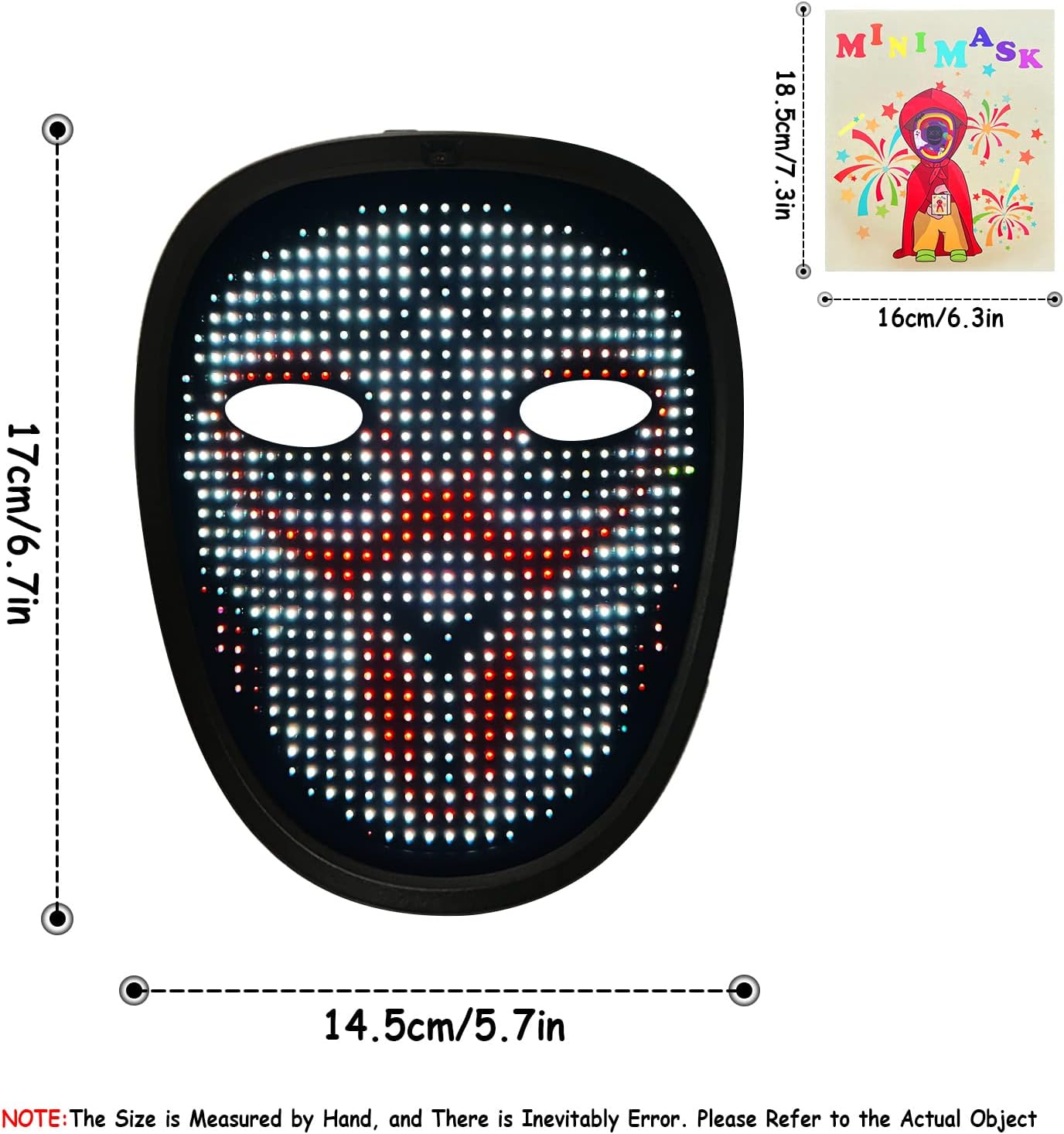 LED masker met gebarenbediening | Lichtgevend masker voor cosplay & feest