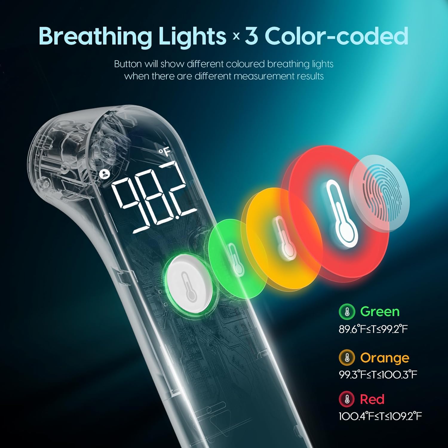 Thermometer voor volwassenen en kinderen l Nauwkeurige babythermometer l Koortsalarm & Slimme modus