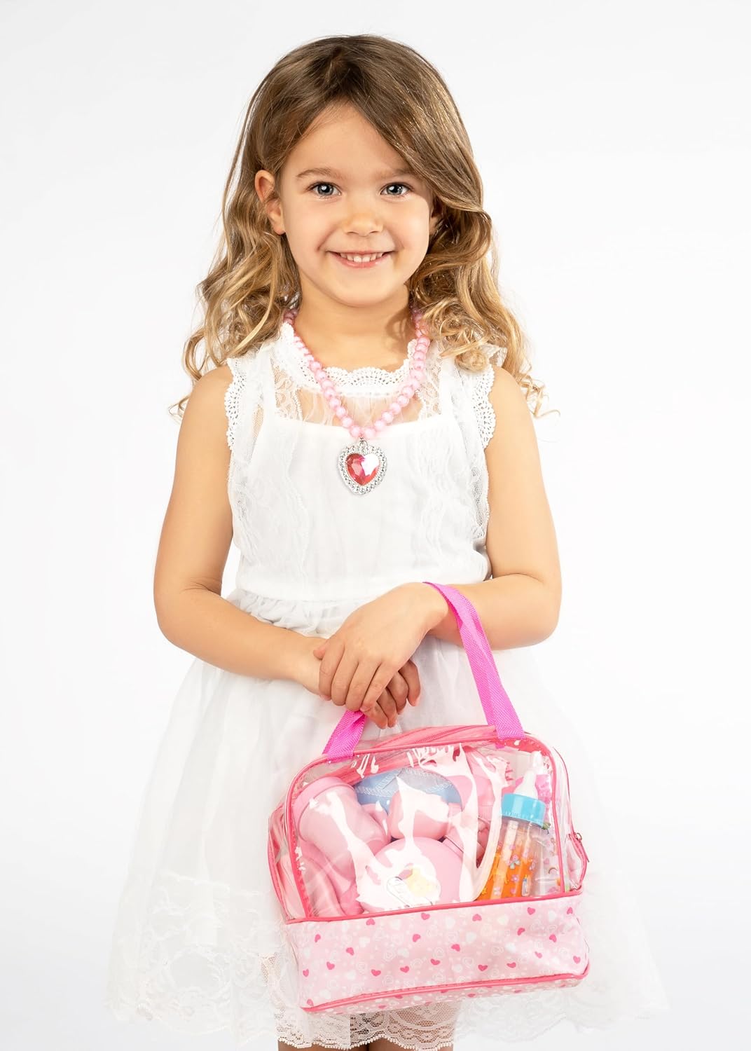 Poppenaccessoire set | Luiertas met 6 accessoires & magische fles voor poppenverzorging