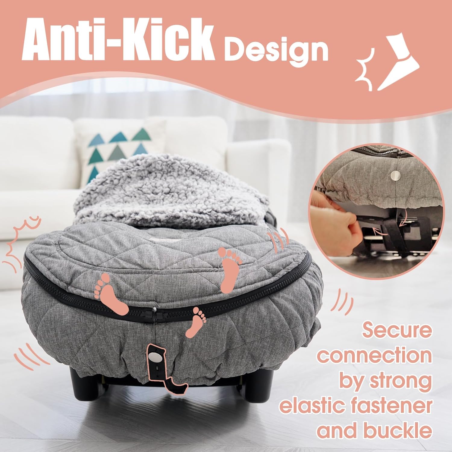 Winter Baby Autostoel Cover | Zipper Peep Window, Waterdicht & Warm voor Baby's Comfort | Universele Pasvorm