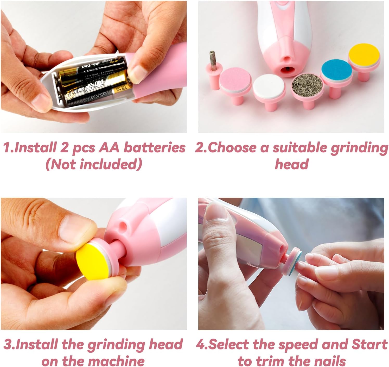 Elektrische baby nageltrimmer | 6-in-1 nagelvijl & manicure set voor baby en volwassenen