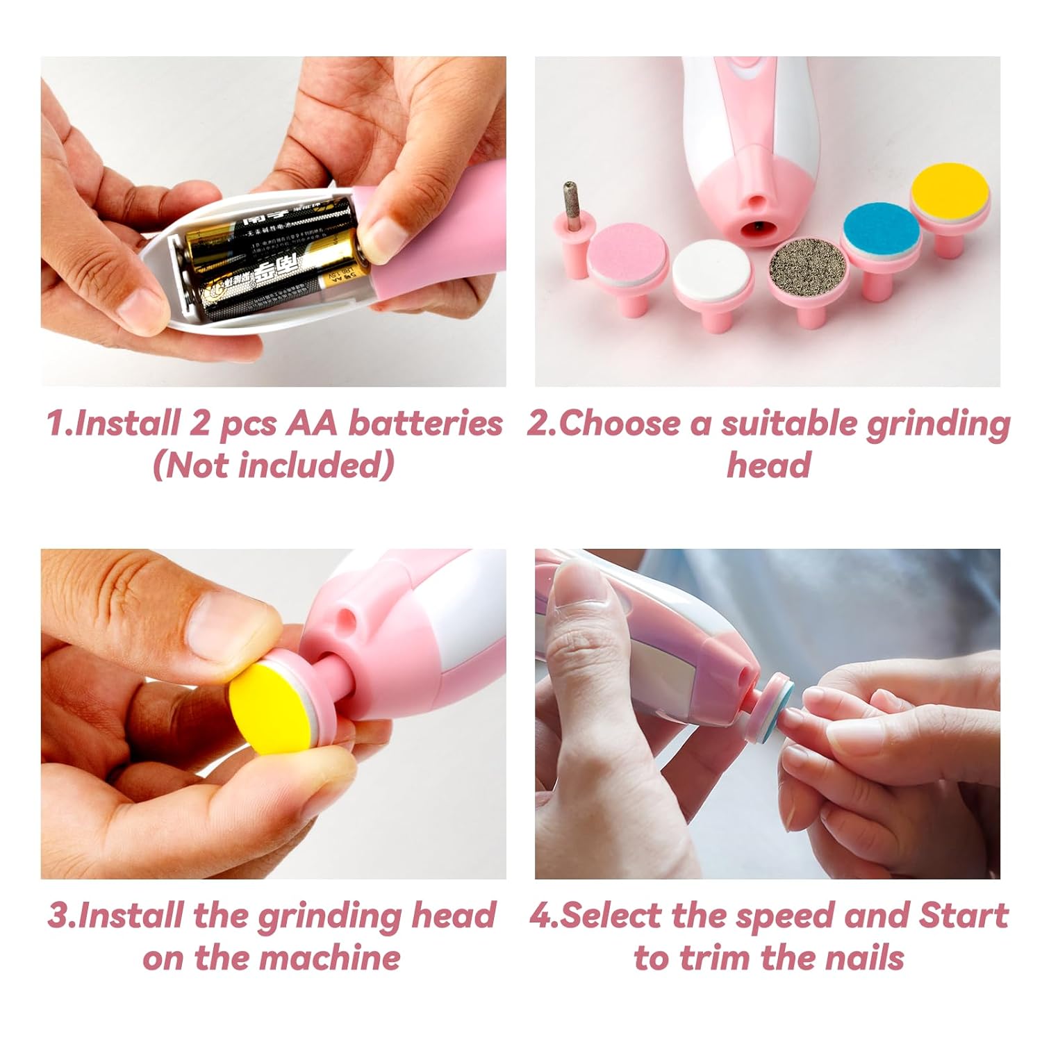 Elektrische Baby Nageltrimmer | 6 in 1 Verzorgingskit Manicure Set voor Peuters of Volwassenen