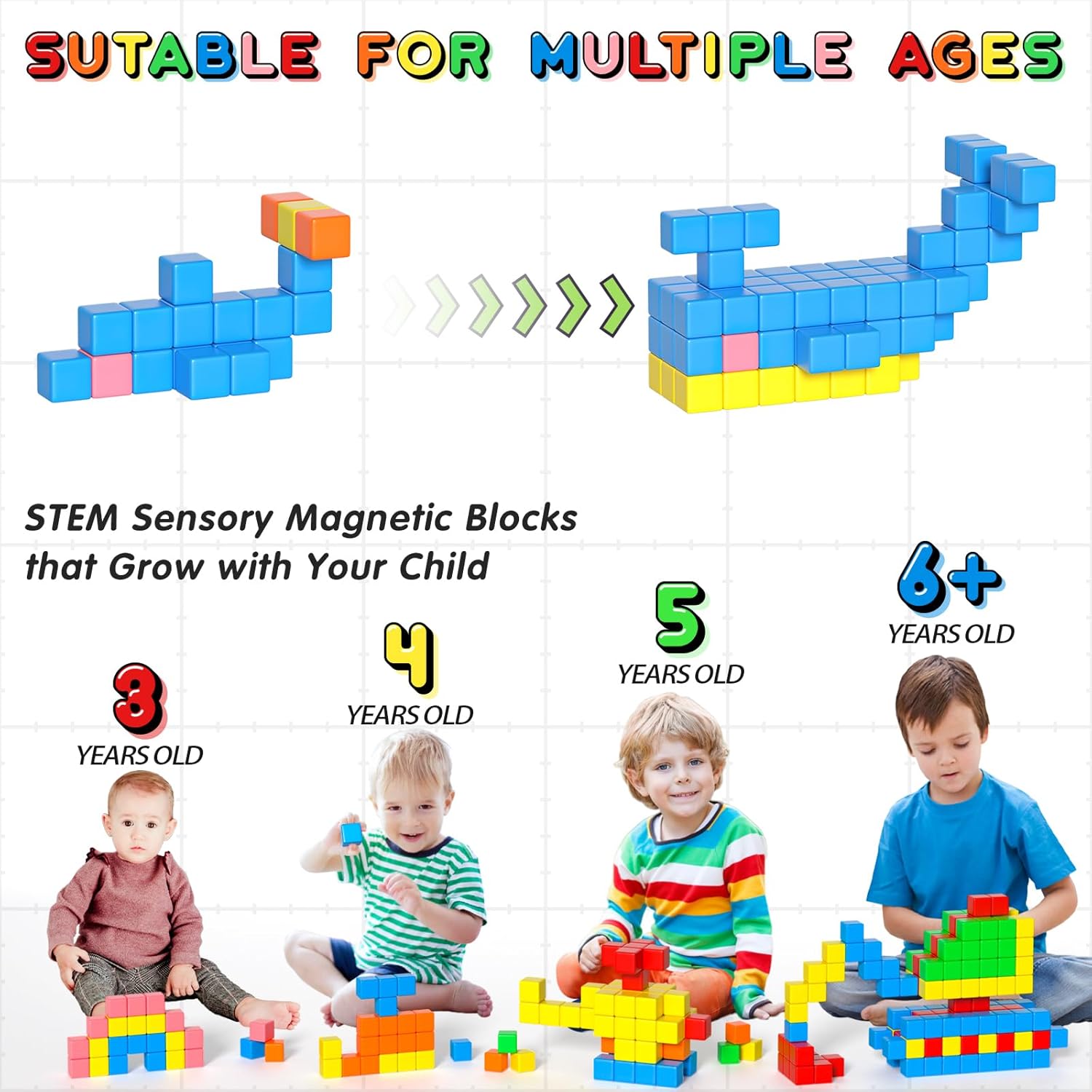 Magnetische Bouwblokken 42 Stuks | Sensorisch Montessori Speelgoed 3-8 Jaar | STEM Educatief Cadeau