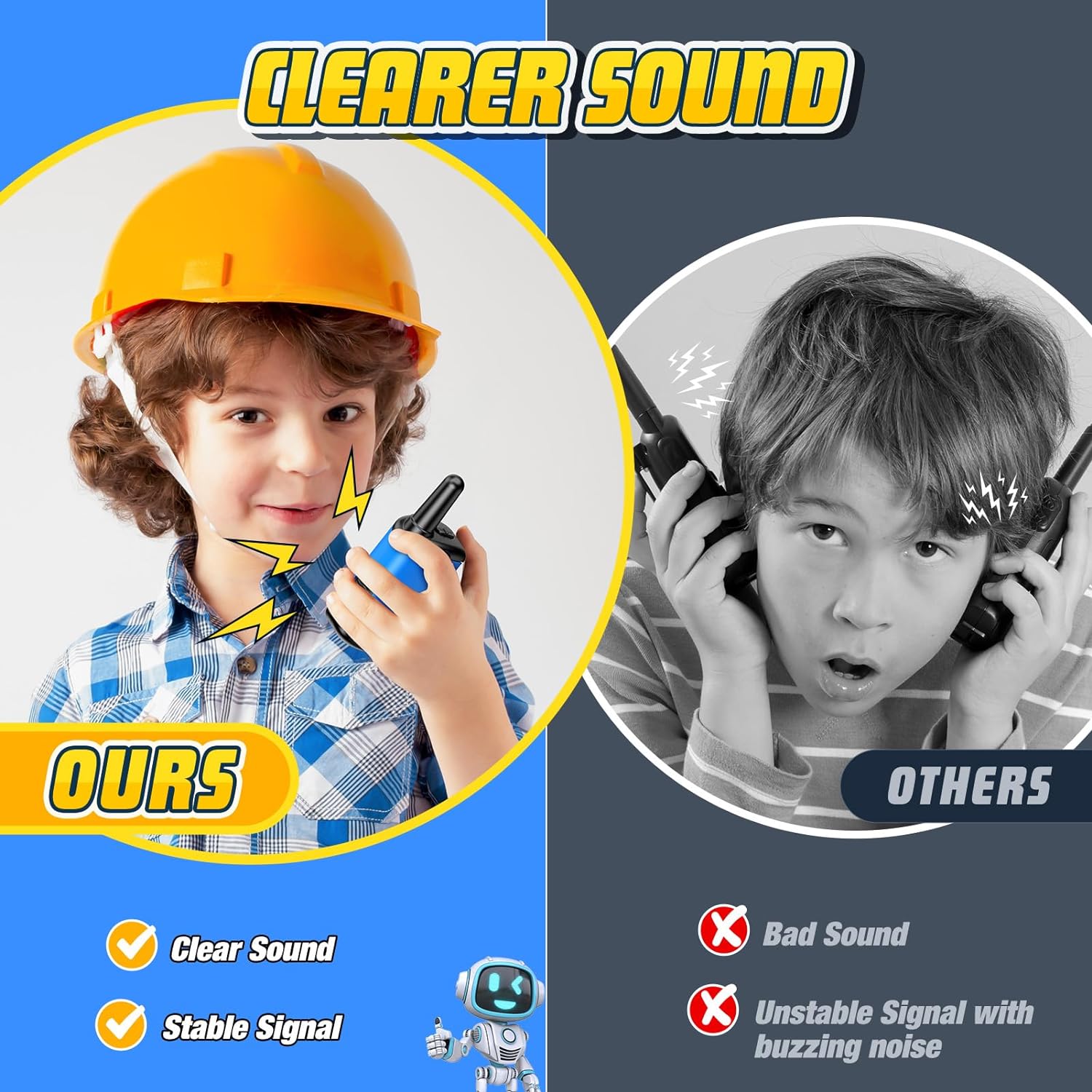 Walkie Talkie Speelgoed Voor Jongens: Mini Robot Walkie Talkies (Set Van 2), Halloween, Kerstmis, Verjaardagscadeaus Voor Jongens Van 3-8 Jaar, Geschikt Voor Kamperen En Buitenspellen