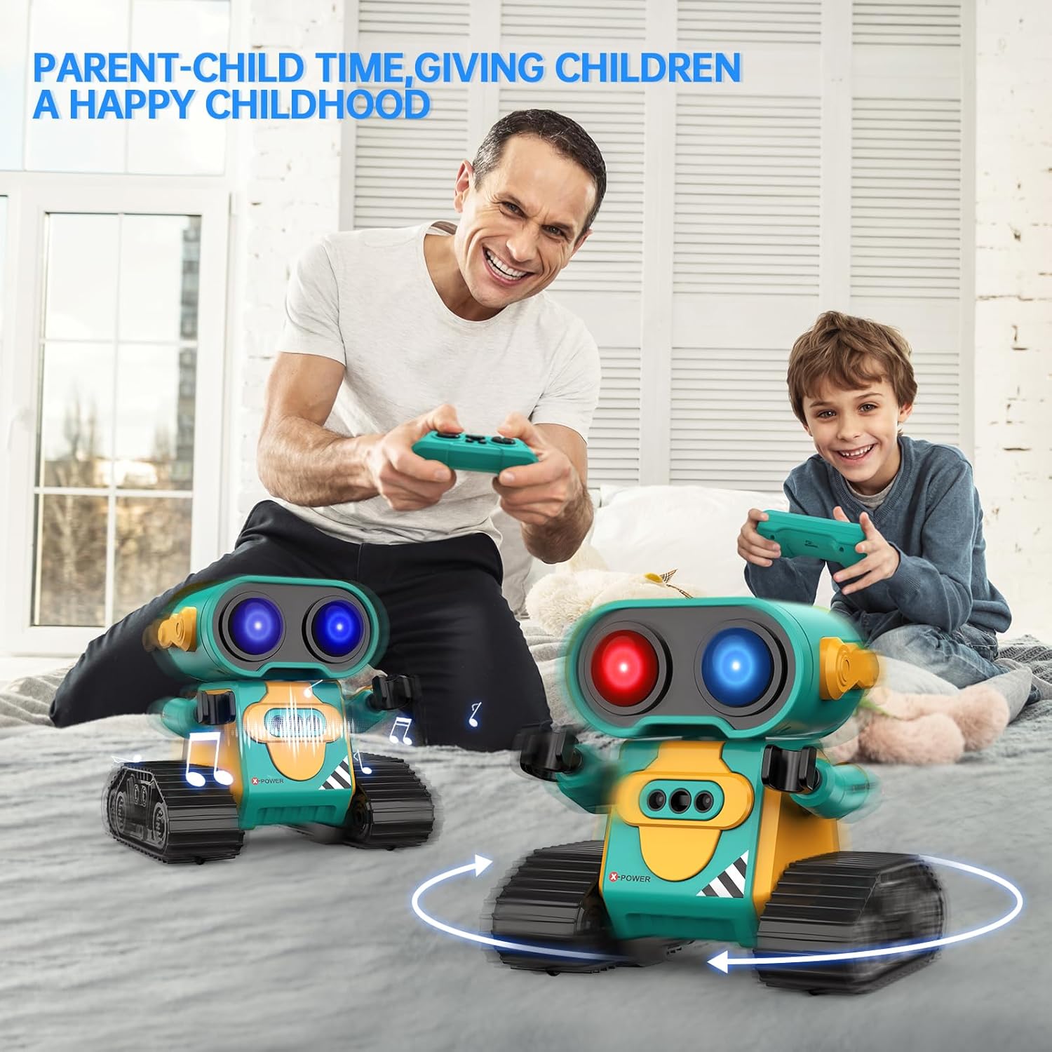 RC robot speelgoed | Oplaadbare dansende emo robot met muziek & LED ogen