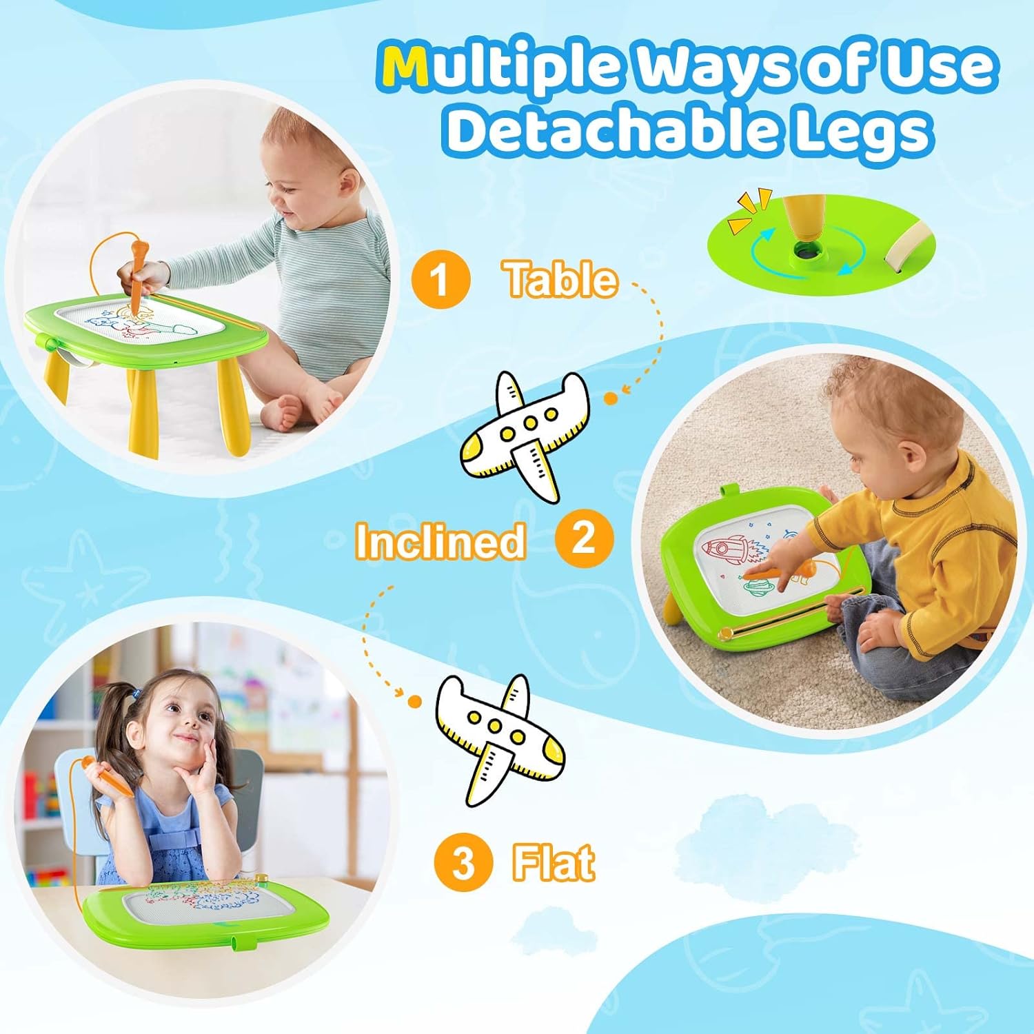 Magnetisch Tekenbord | Kladblok, leer- en educatief speelgoed voor 1-2-3 jaar