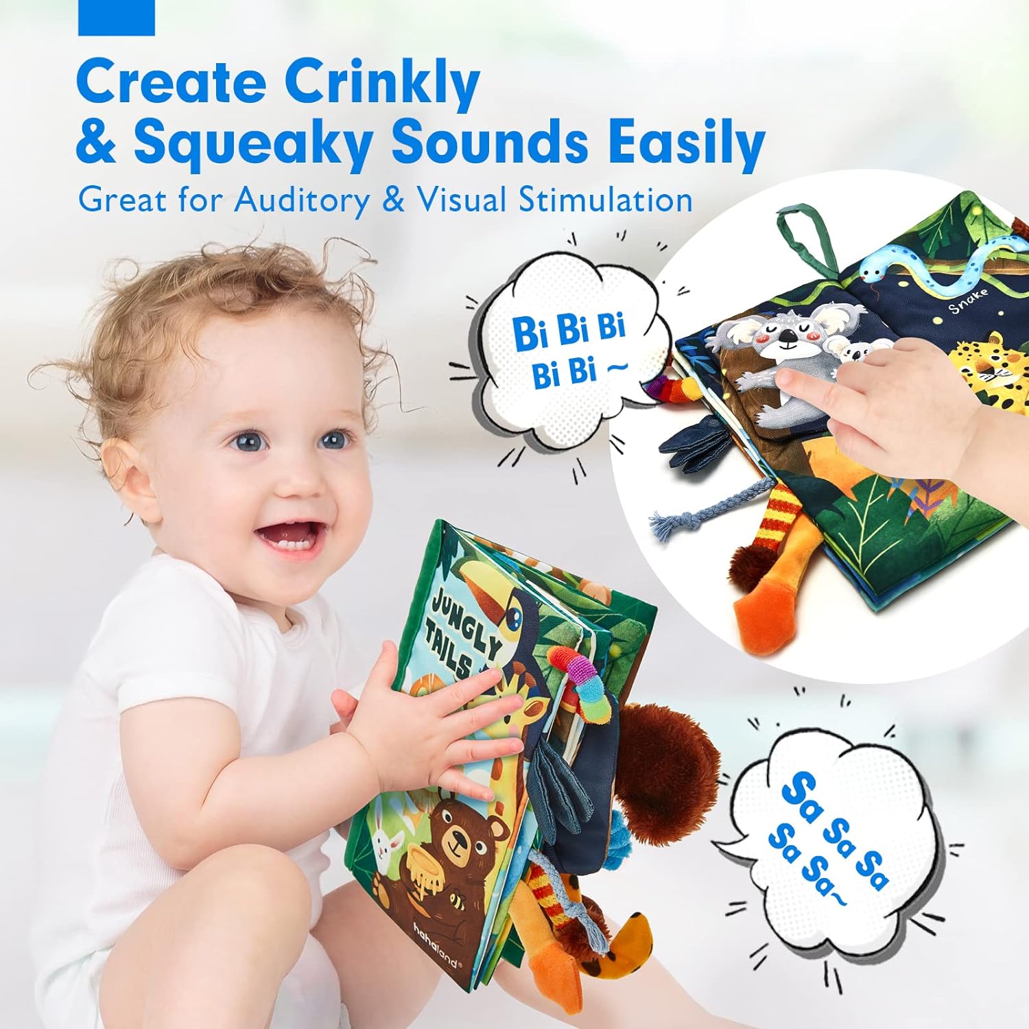 Montessori Voelboek | Hoog Contrast Sensorisch Baby Speelgoed voor 6 tot 12 Maanden Babyboekjes 0-3+ Jaar