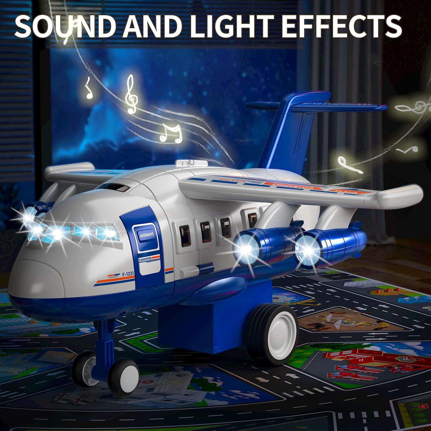 Vliegtuig Racebaan Speelset | 8 Auto’s + Garage + Speelmat | Voor 3–7 Jaar | Verjaardagscadeau