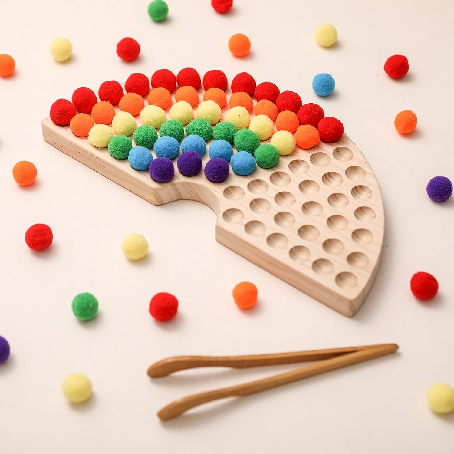 Houten Peg Board Kralenspel – Montessori Educatief Speelgoed | Kleuren & Tellen