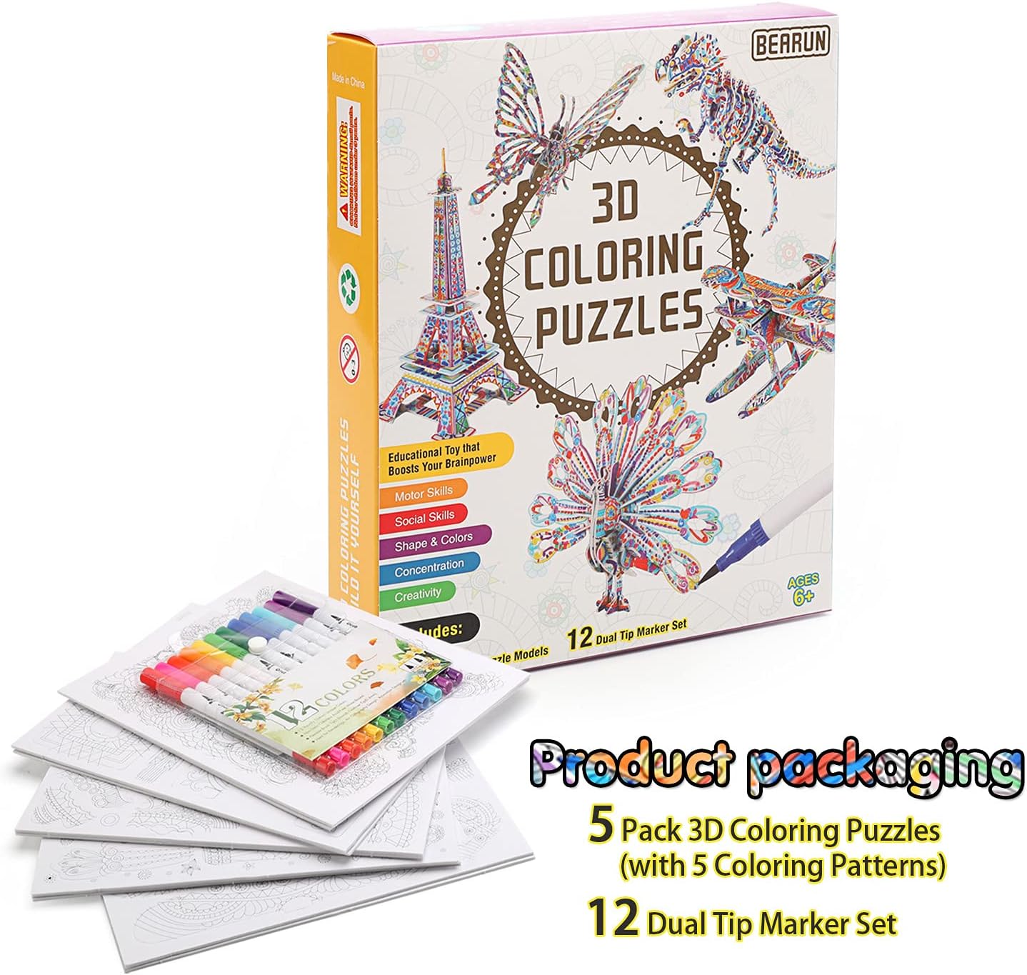 3D Schilderkit voor Kinderen 6-12 Jaar | Creatieve Knutselactiviteiten | Educatief Verjaardagscadeau | STEM-Activiteiten