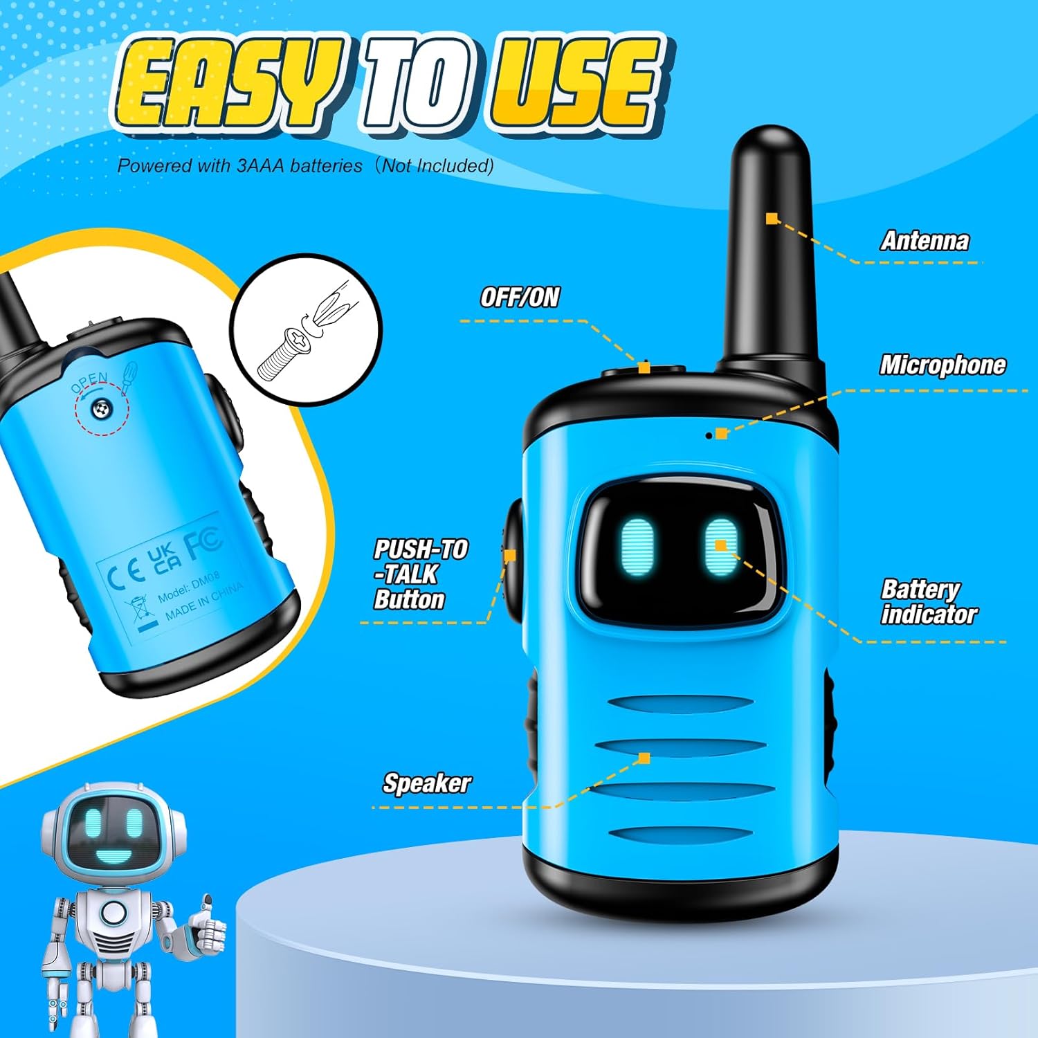 Walkie Talkie Speelgoed Voor Jongens: Mini Robot Walkie Talkies (Set Van 2), Halloween, Kerstmis, Verjaardagscadeaus Voor Jongens Van 3-8 Jaar, Geschikt Voor Kamperen En Buitenspellen