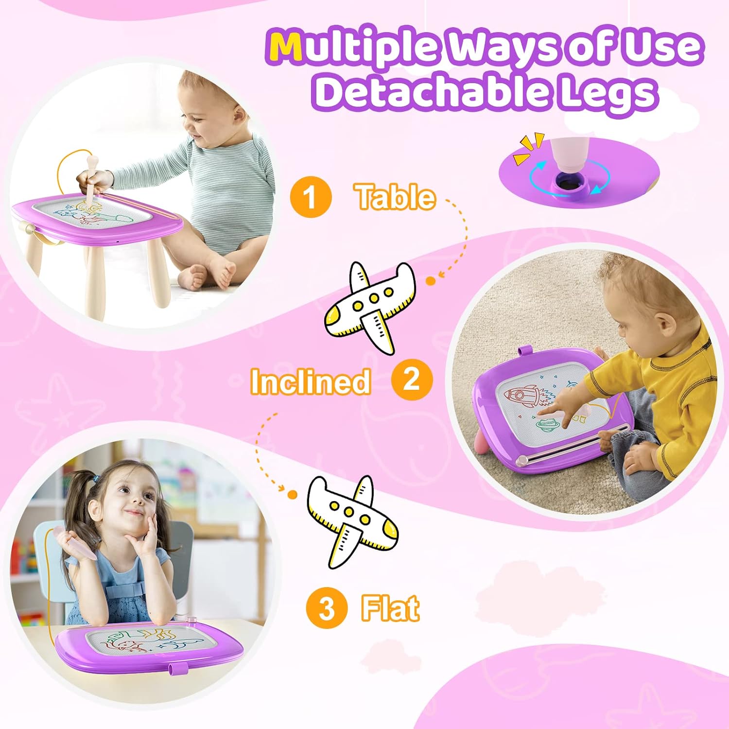 Magnetisch Tekenbord | Kladblok, leer- en educatief speelgoed voor 1-2-3 jaar