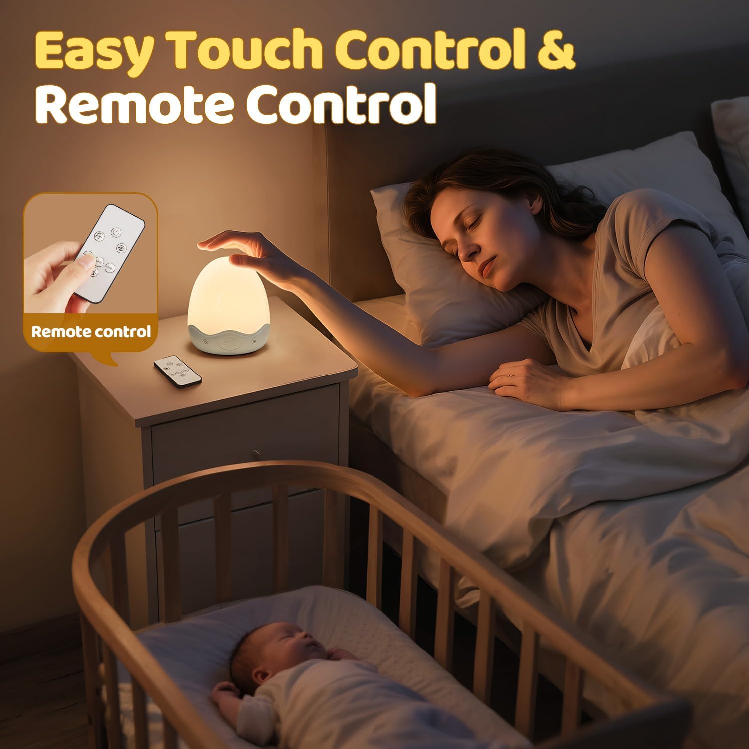 Eivormig Nachtlampje – 10 Kleuren & Oplaadbaar | Baby Kamer