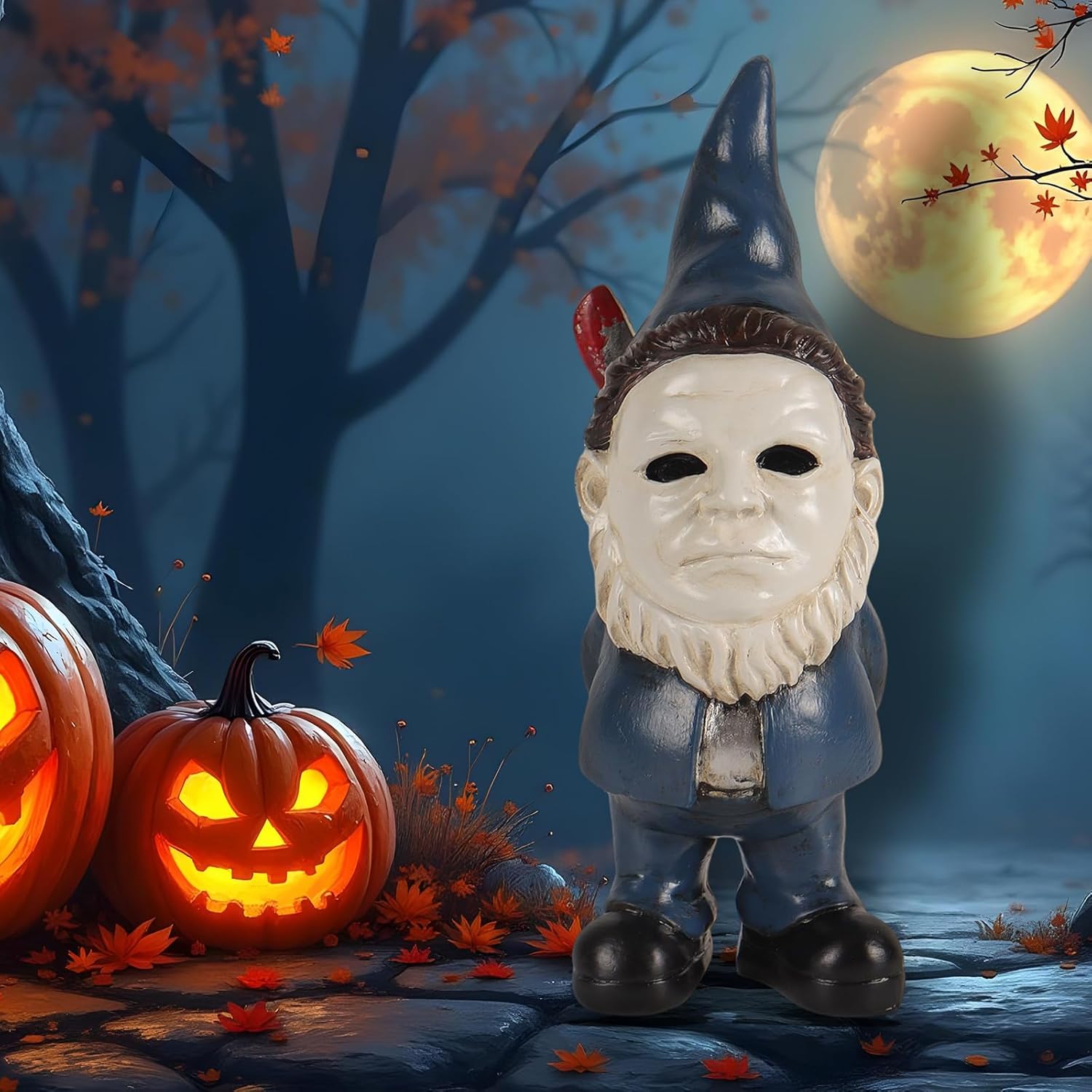 Horror tuinbeeld kabouter | Halloween decoratie binnen & buiten