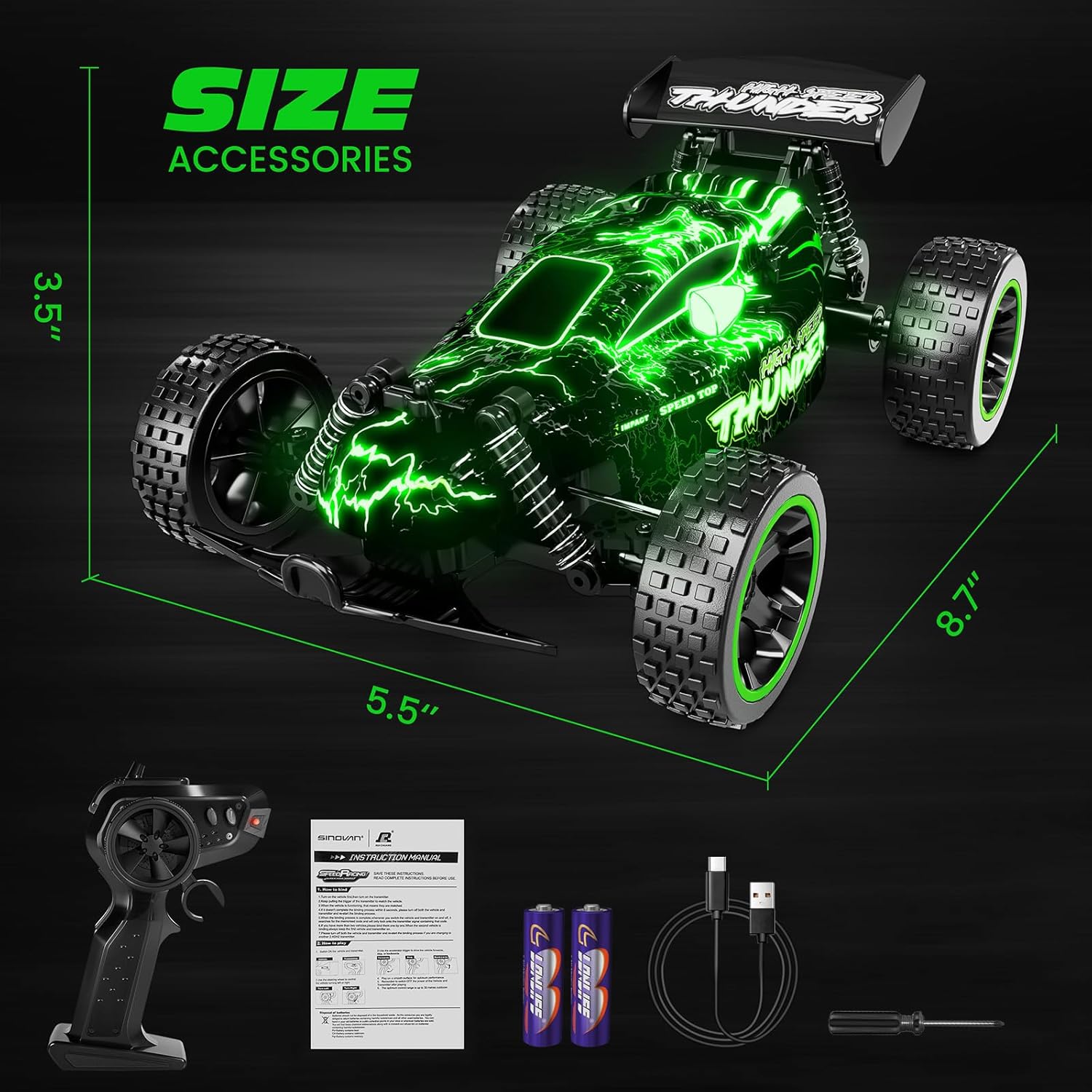 1:18 Schaal Afstandsbediening Auto voor Kinderen | 2WD Off-Road Buggy | 20 KM/H Snelheid & 50 Minuten Speeltijd | Perfect Cadeau voor Jongens & Meisjes
