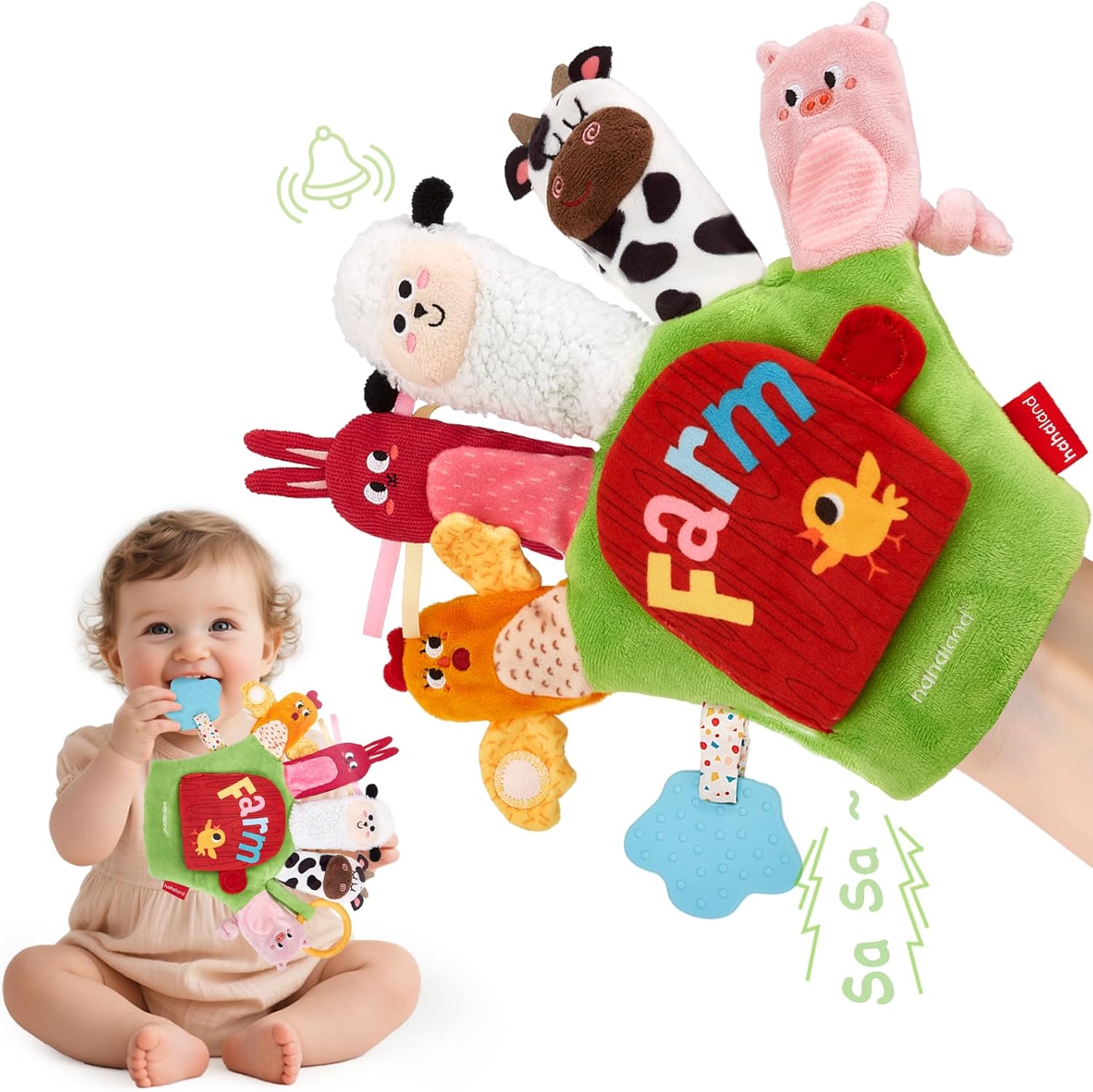 Baby Sensory Farm Dieren Handpop | 6–12 Maanden