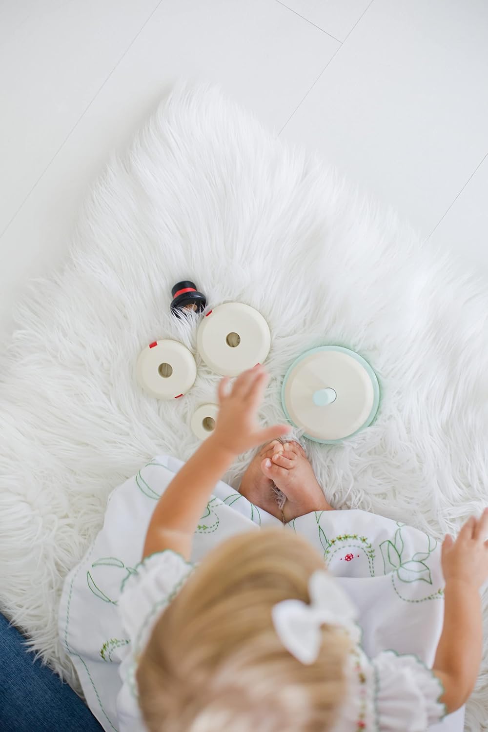 Kerst sneeuwpop stapeltoren | Houten educatief speelgoed