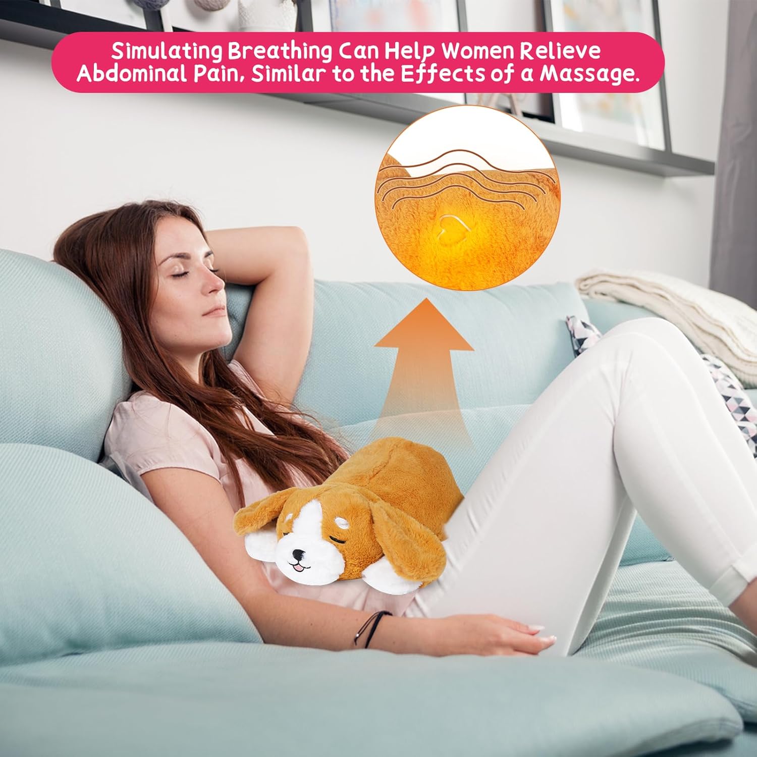 Gewogen Knuffelhond 20 Inch | Ademend Anti-Stress Pluche Speelgoed | Kalmerend Speelgoed voor Kinderen en Volwassenen