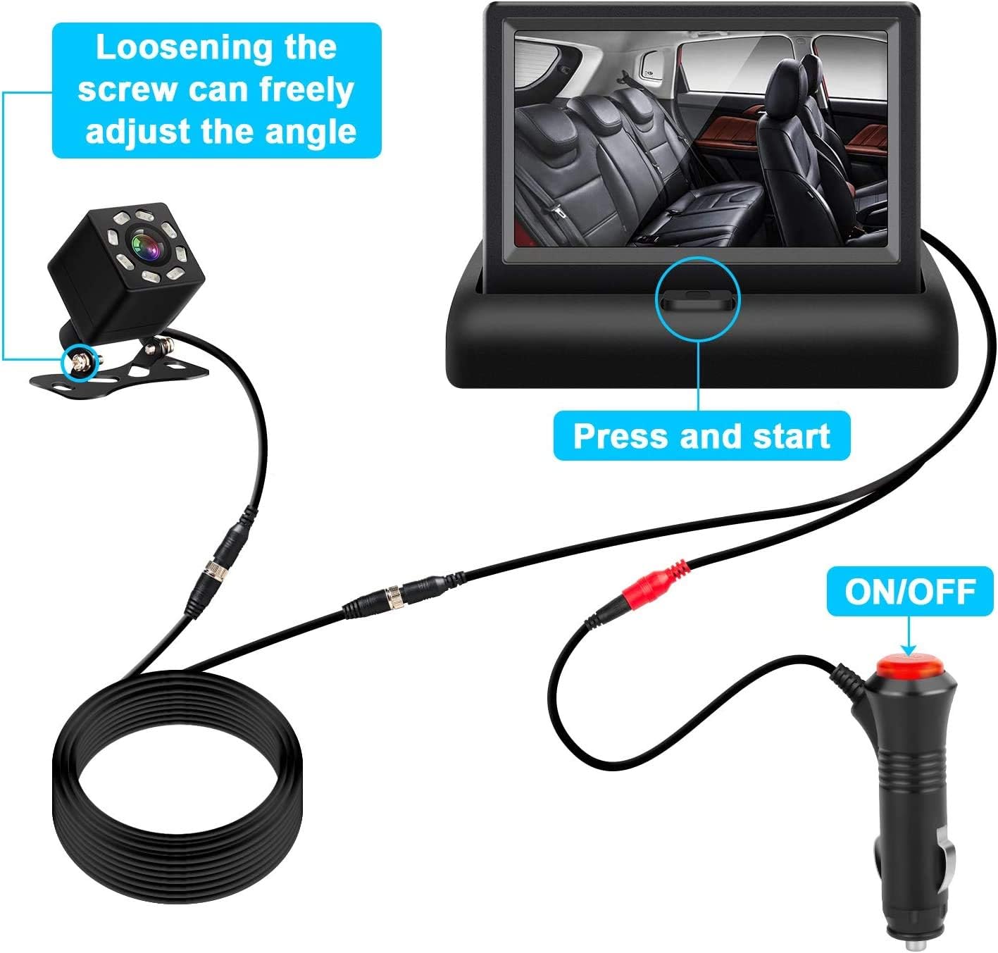 Baby Autostoel Spiegel Camera | HD Nachtzicht Functie Spiegelweergave voor Auto, Met Breed en Kristalhelder Zicht