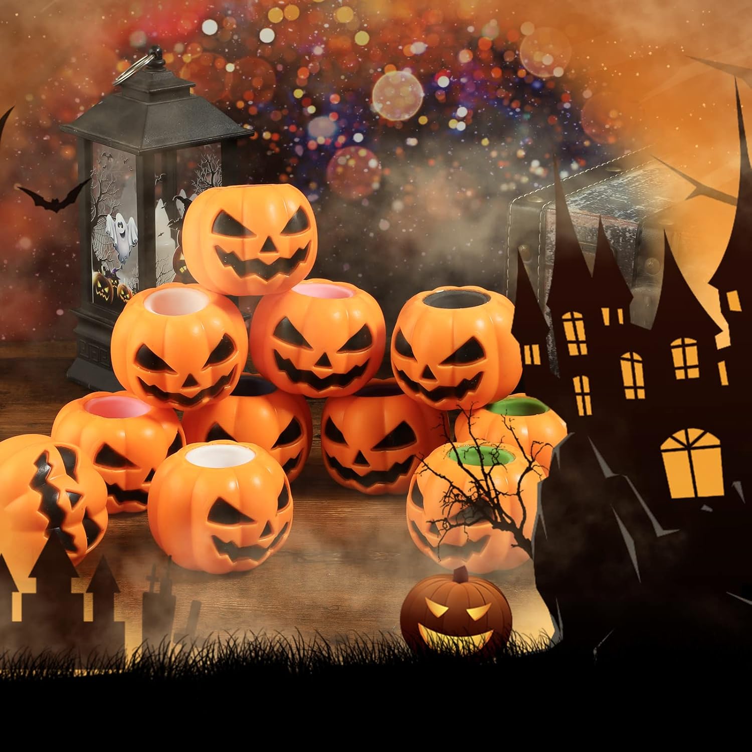 Pompoen squishy speelgoed 12 stuks | Grappig stressballetje