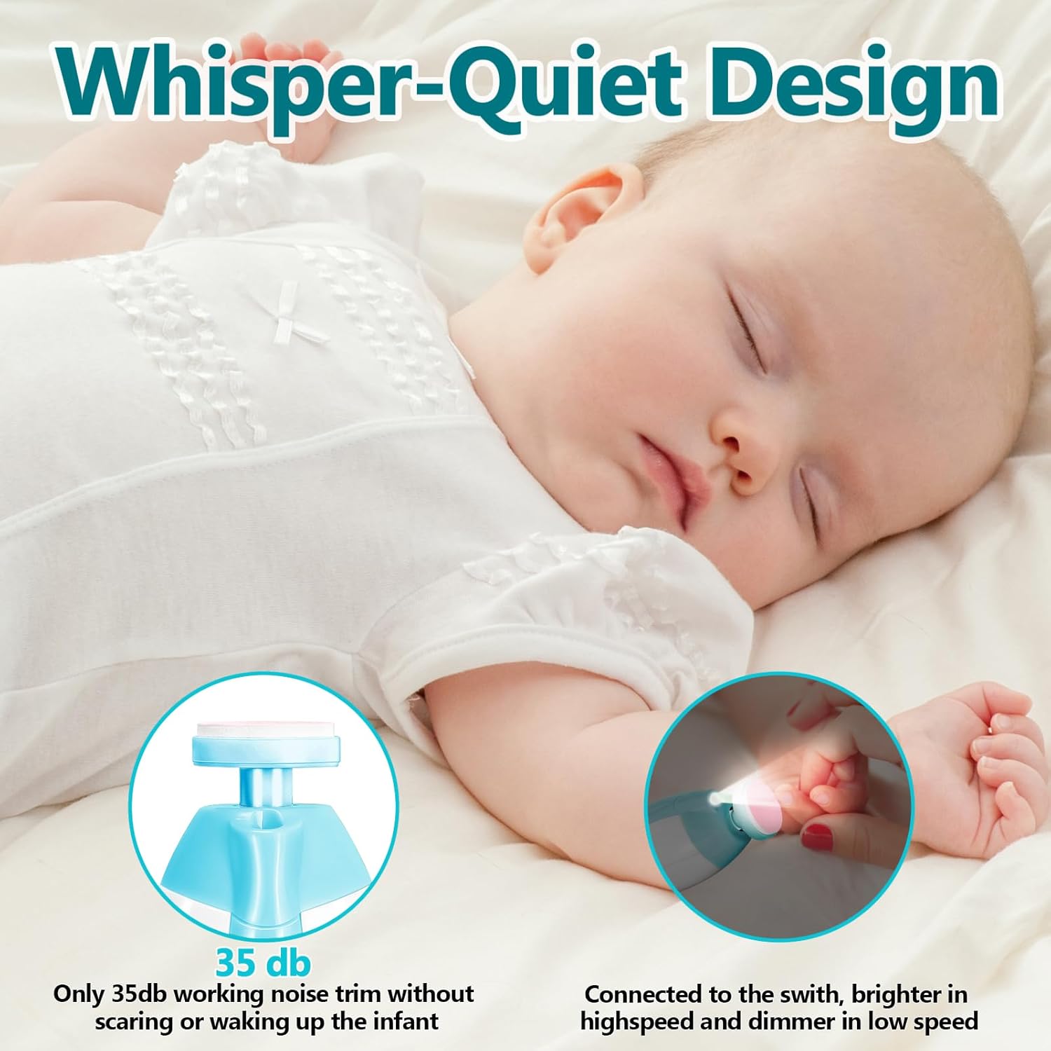 Elektrische baby nageltrimmer | 6-in-1 nagelvijl & manicure set voor baby en volwassenen