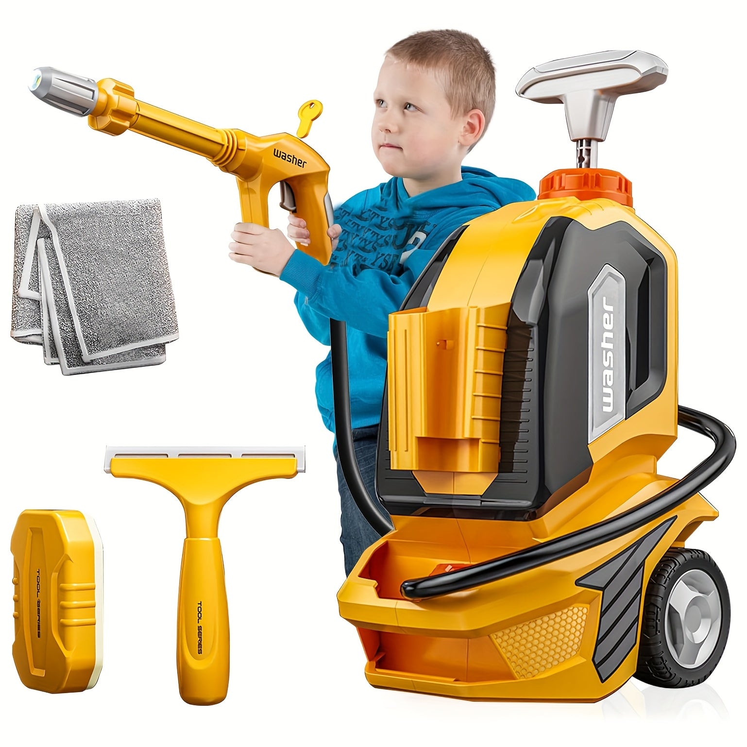 Kinderen Autowas Speelgoed | Met Spuit, Spons & Handdoek