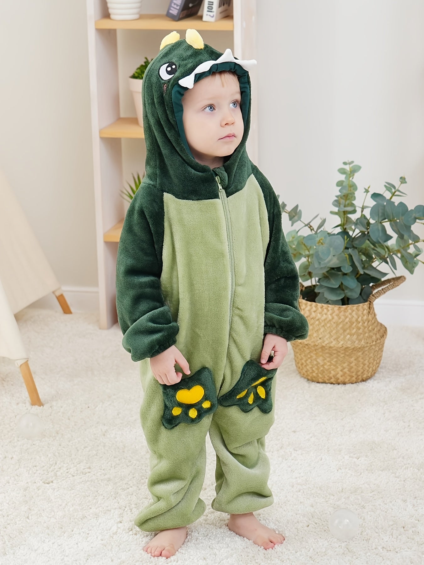 Kinder Dinosaurus Onesie Pyjama â Comfortabele Hooded Jumpsuit met Lange Mouwen