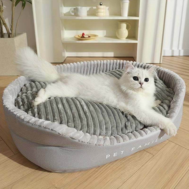 Luxe Pluche Hondenmand voor Extra Kleine Honden - Comfortabel en Wasbaar Hondenkussen van Polyester - Duurzame Grijze Mand voor Alle Seizoenen
