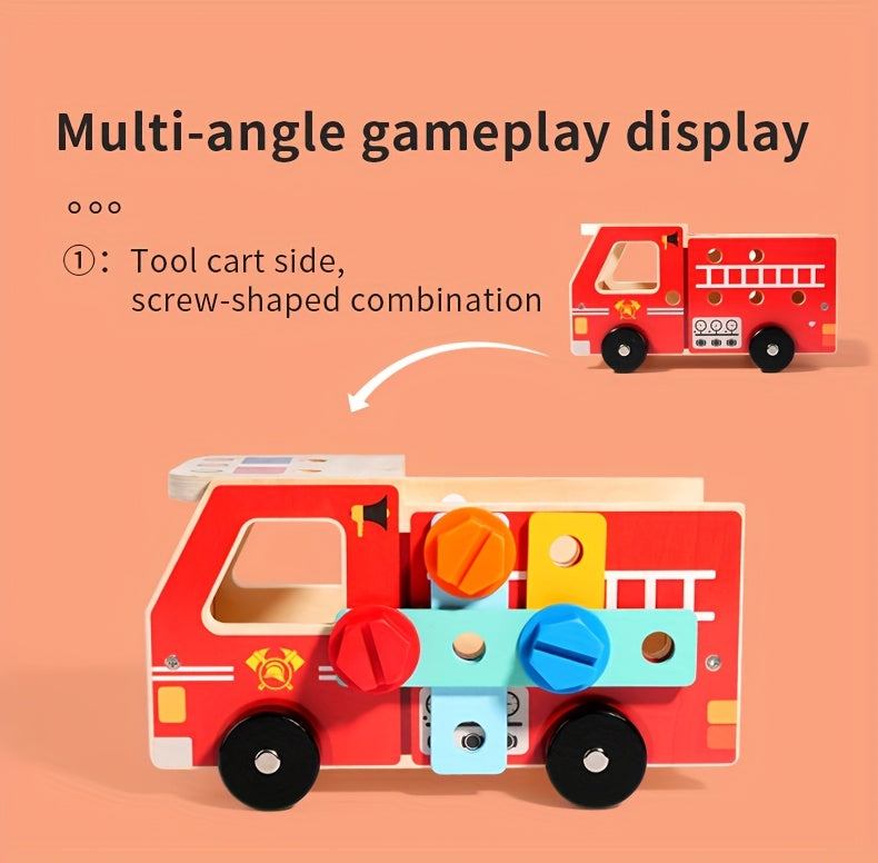 Houten gereedschapsbox|DIY schroef- & moerspeelgoed voor kinderen