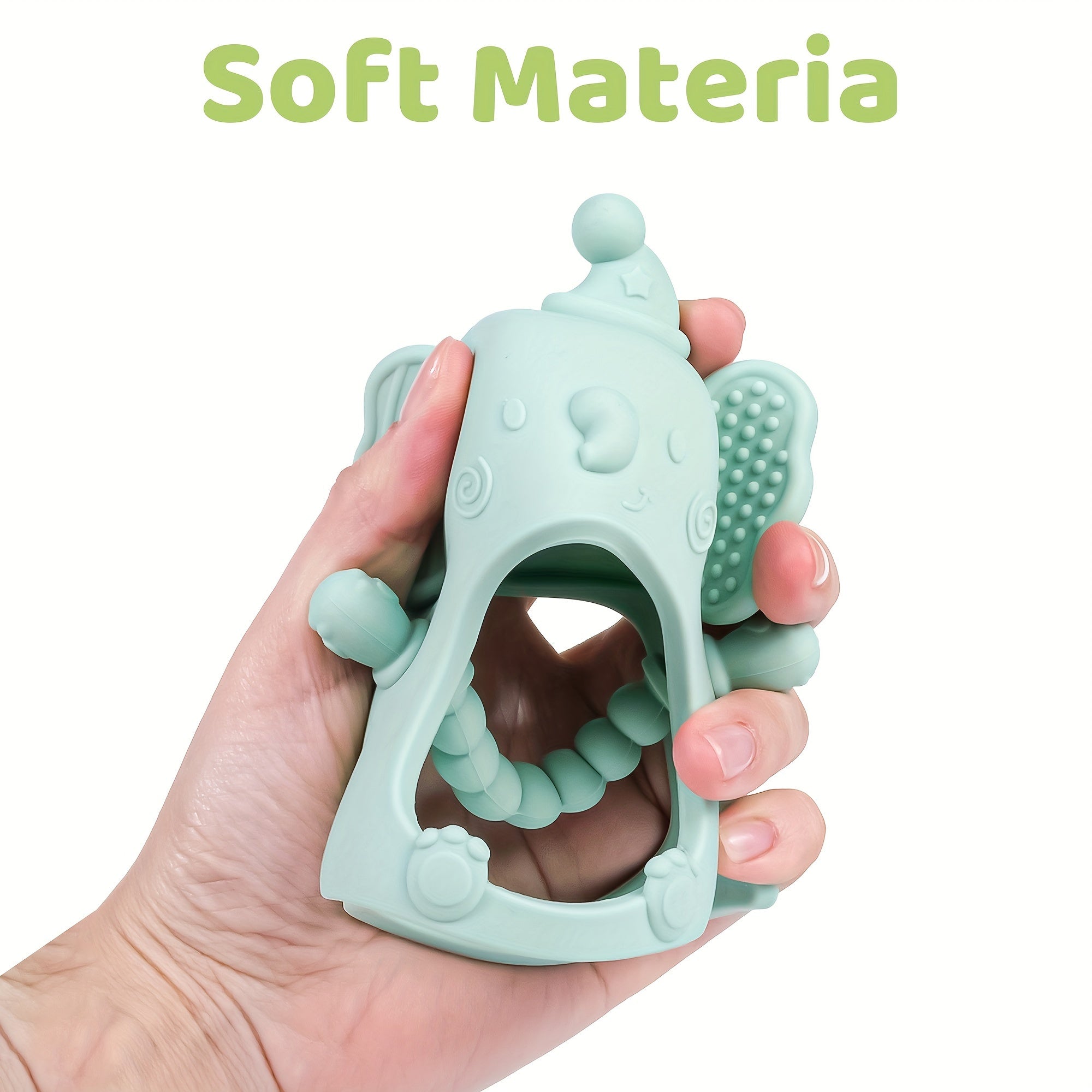 Zachte Siliconen Bijtring Mitter voor Baby's 6M+ | BPA-vrij, Antivallen, Perfecte Verzachtende Speelgoed & Cadeau voor Thanksgiving & Kerst