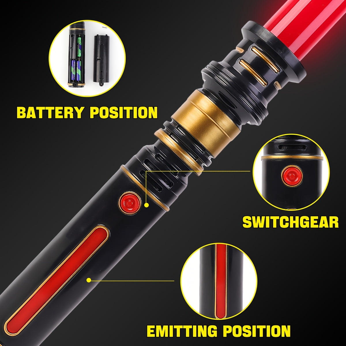 3 FX-lichtzwaarden - Lichtgevende zwaarden voor cosplay, Halloween, verjaardagen en Kerstmis, perfect voor kinderen.