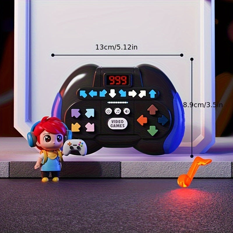 Ritme dans snelheid drukspel console | Creatief elektronisch huisdierenspeelgoed, werkt op batterijen (AAA), stressverlichting en denkoefening, ideaal cadeau voor kinderen tijdens feestdagen en kerst, verkrijgbaar in rood, geel en blauw.