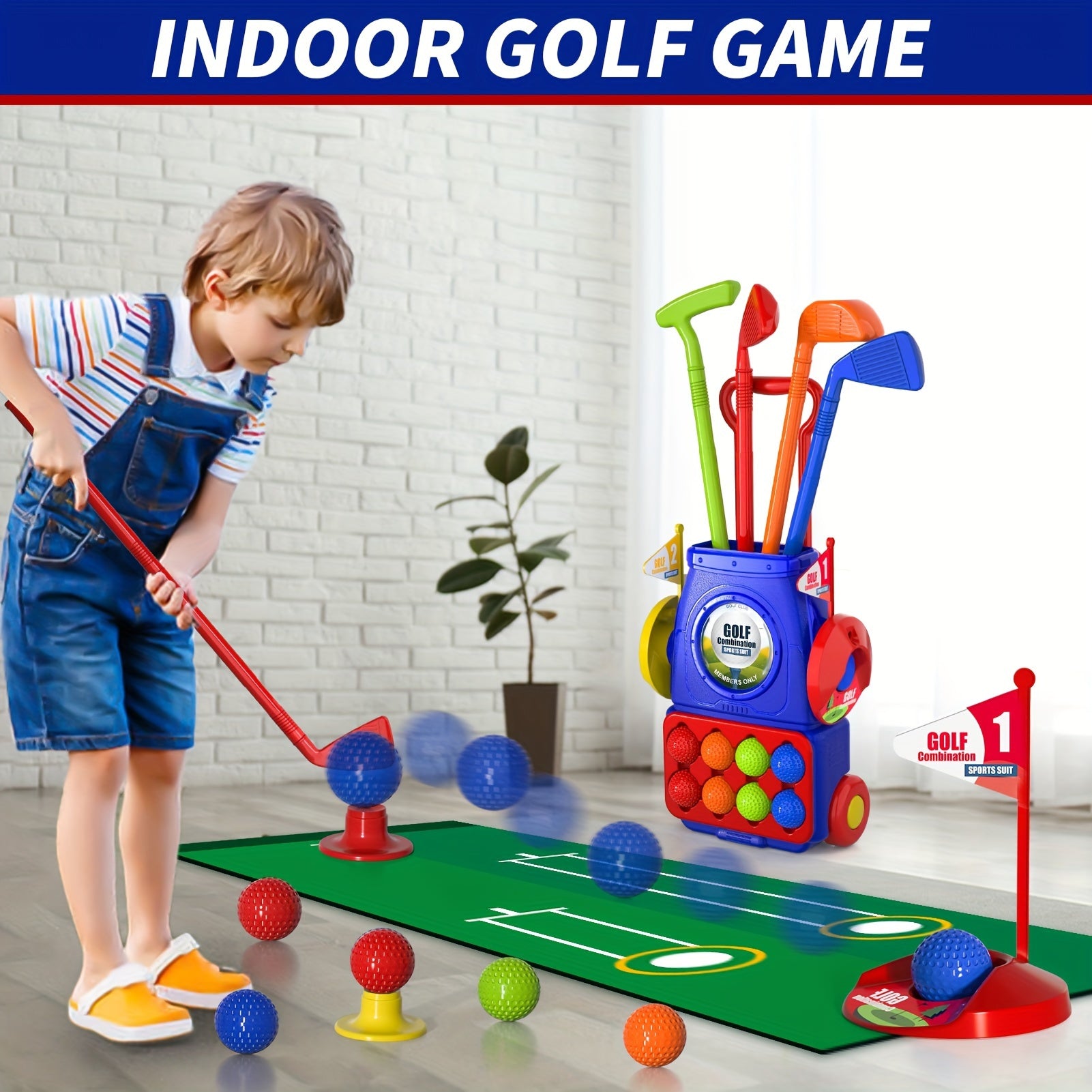 Geüpgrade Golfset voor Kinderen | Indoor en Outdoor Golf Speelgoed, Perfect Cadeau voor Jongens 4-5 Jaar, Ideaal voor Verjaardag en Kerst
