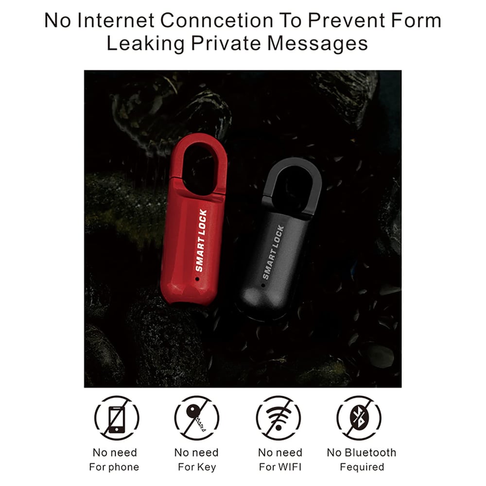 Vingerafdrukslot | Slim veiligheidshangslot Vingerafdrukidentificatie om te ontgrendelen