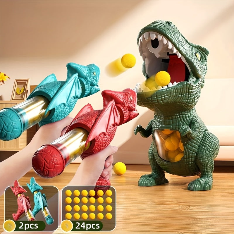 Dinosaurus Tactisch Speelgoed Geweer | Spring-Actie & Interactief Ouderspel | ABS Constructie | Kleurrijk Buiten Speelgoed | Realistisch De