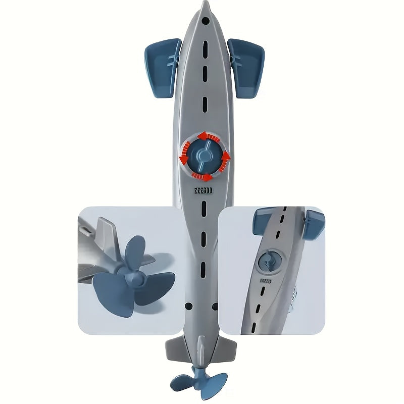 Waterspeelgoed Onderzeeër Blauw en Grijs – Met Rode Zeester en Nummerontwerp – Voor Zwembad en Strandplezier