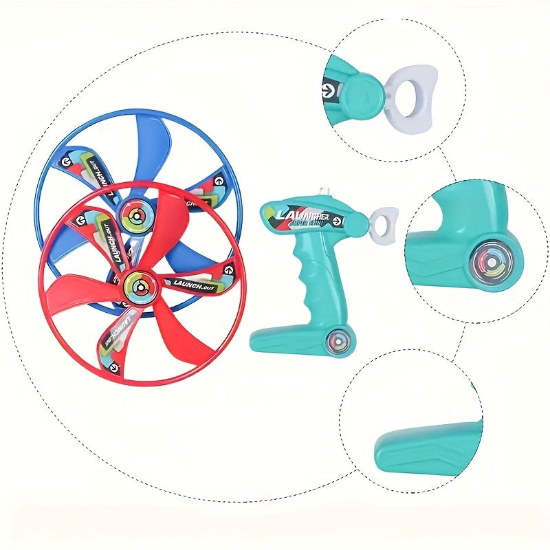 Gyroscopische Vliegende Schijf | Launcher + 2 Schijven Speelgoed