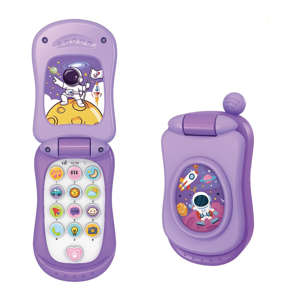 Muzikale Cartoon Flip Telefoon | Interactief Speelgoed voor Jongens & Meisjes, Perfect Cadeau