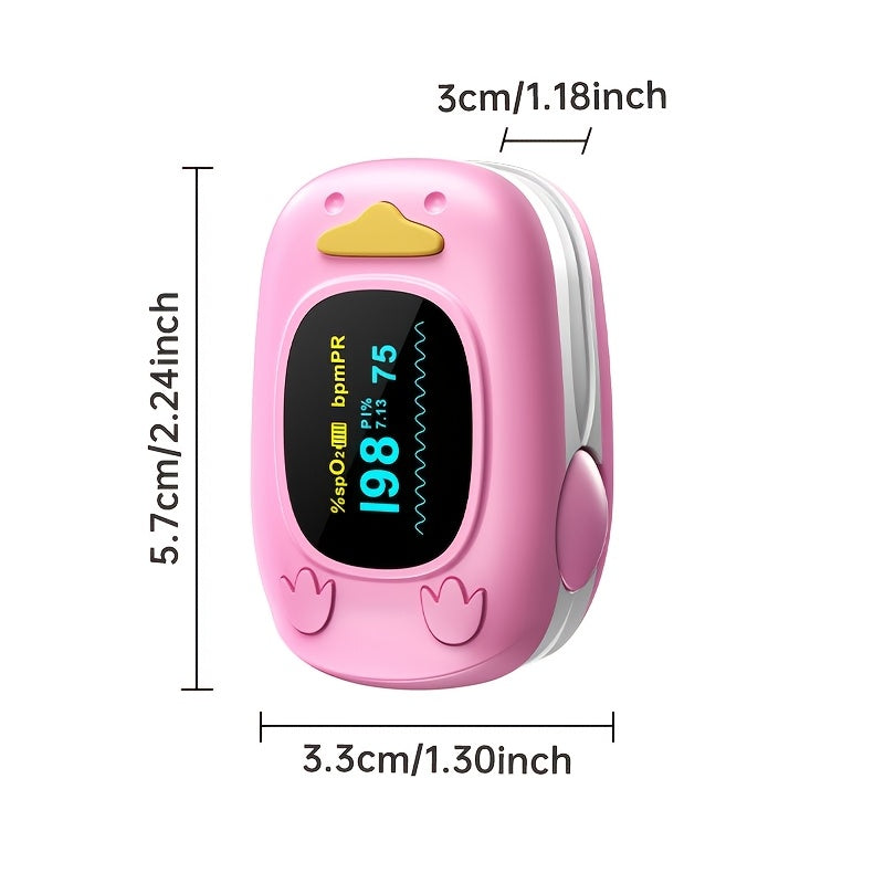 Pinguïn Saturatiemeter voor Kinderen - Vinger Pulsoximeter voor Baby's en Peuters - Hartslagmeter en Zuurstofmeter voor Jongens en Meisjes