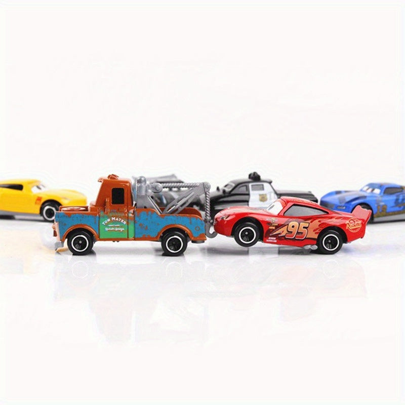6-delige Auto Speelset met Opslagdoos | Lightning Racewagens Miniatuur Modellen – Ideaal als Verjaardagscadeau voor Kinderen