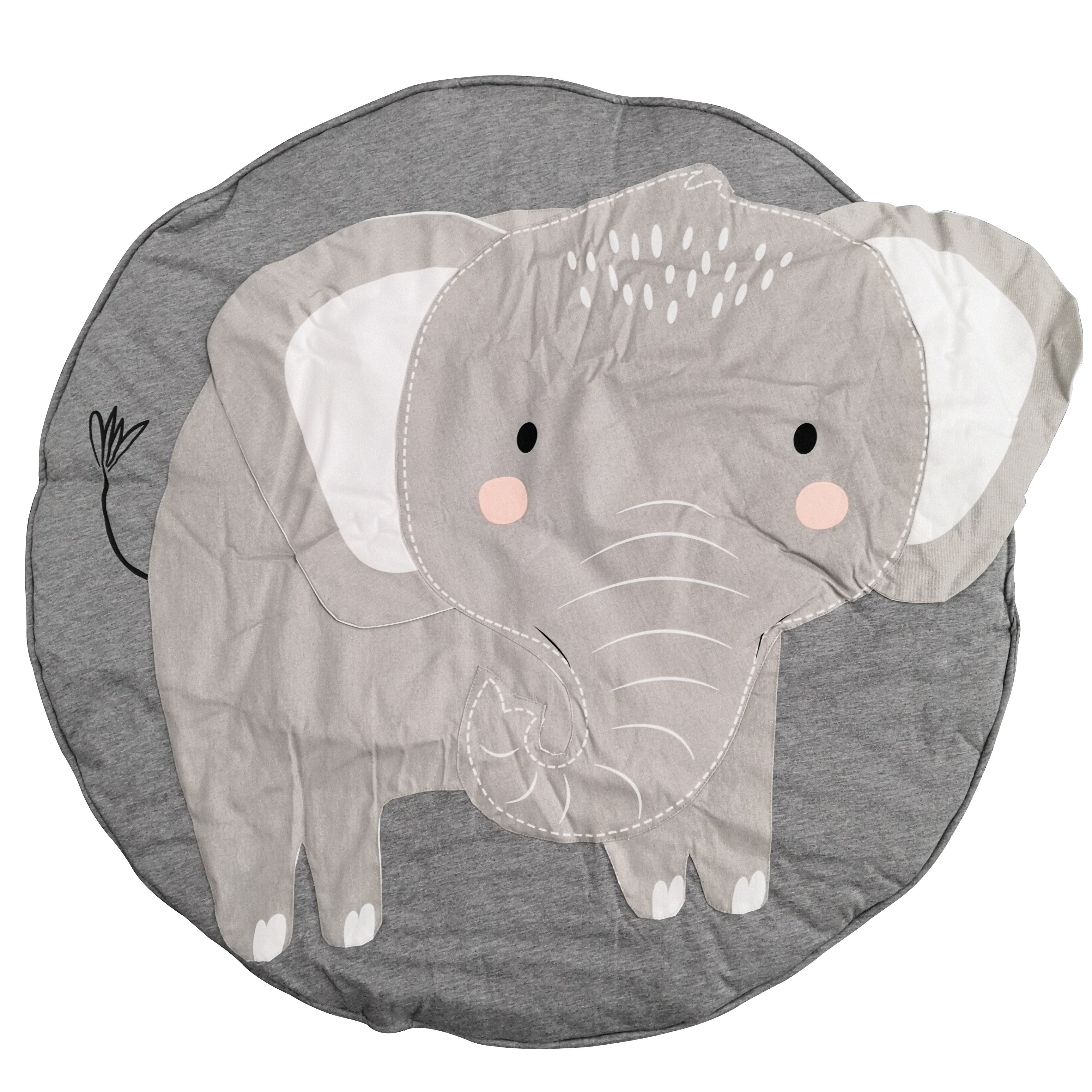 3D dierenvormige ronde kruipmat | Babykleed met verdikte katoenen voering, afneembaar met rits, perfect voor kinderkamerdecoratie