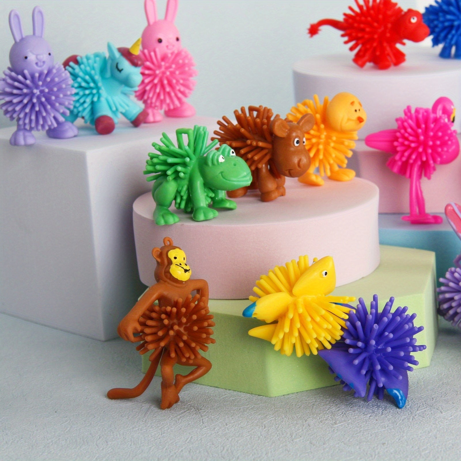 PVC dierenfiguren set - safari thema fidget speelgoed, 12 stuks