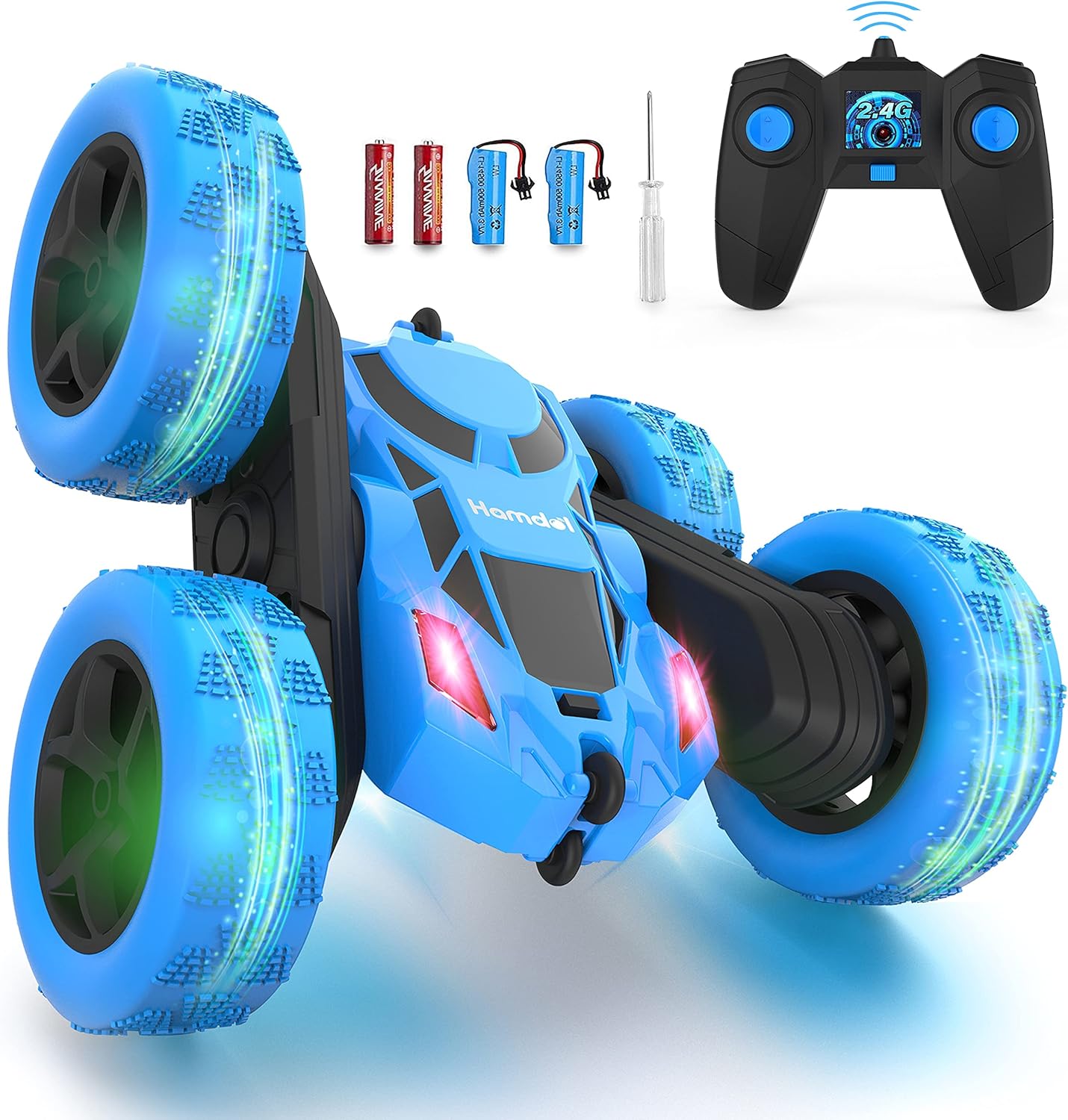 RC Stuntauto Kinderen 360° Rotatie – 4WD Dubbelzijdige Afstandsbediening Racewagen met LED Verlichting – Oplaadbaar Speelgoed Jongens Meisjes 6-12 Jaar
