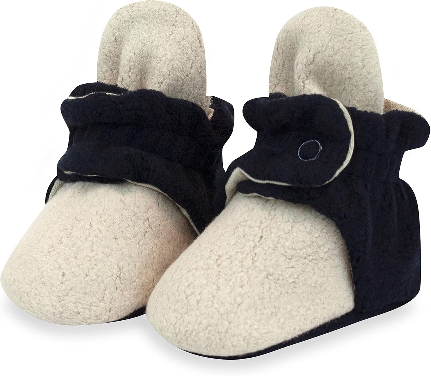 Uniseks Fleece Babylaarsjes | Babyschoentjes met twee drukknoopsluitingen voor pasgeborenen tot 24 maanden