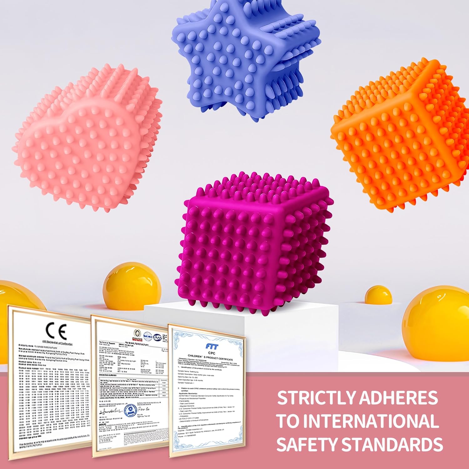 Sensorische Ballen voor Baby’s | Felgekleurde Zachte Textuurbal Set Montessori Speelgoed voor Baby’s van 6-12 Maanden