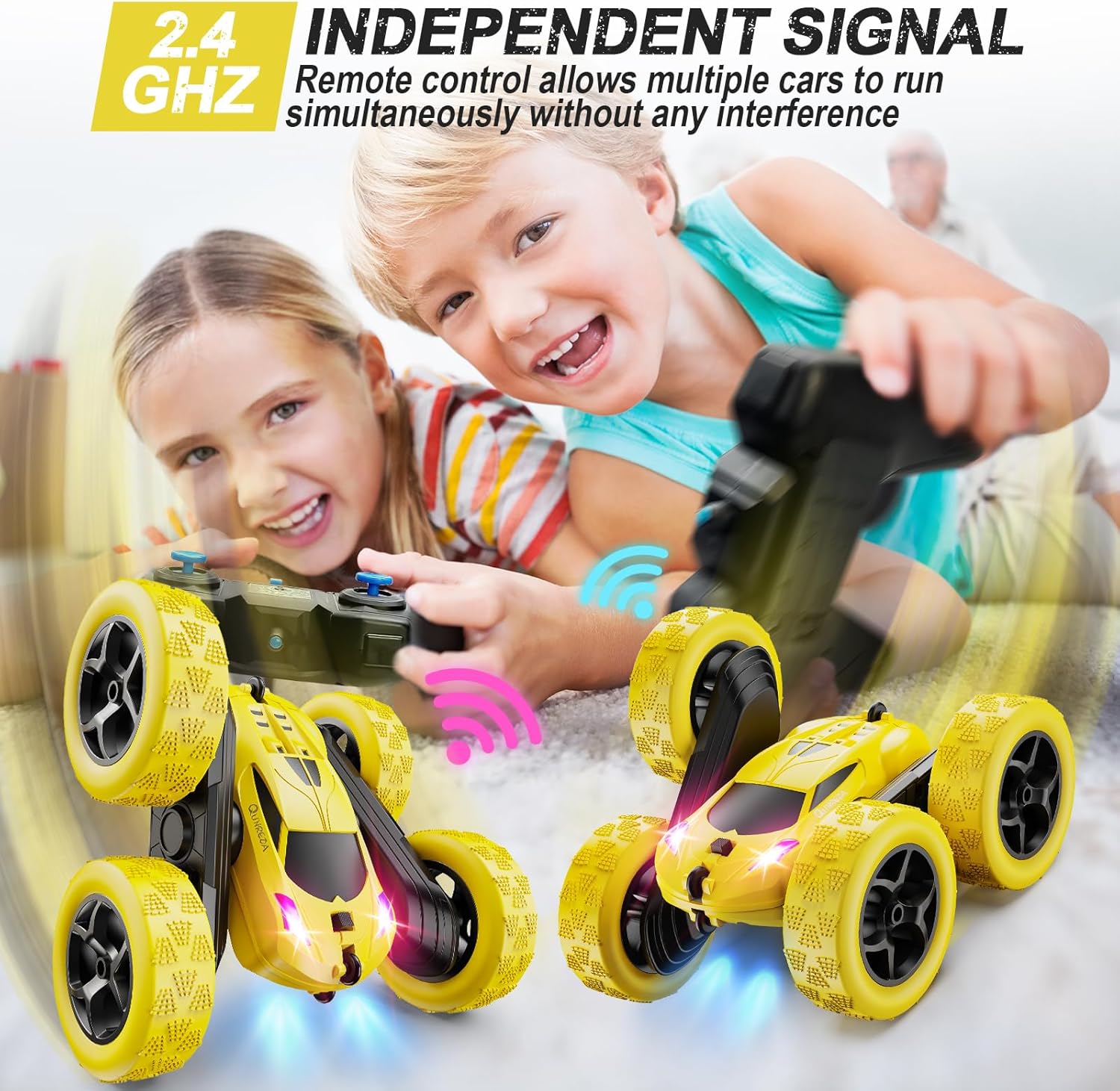 RC Auto 4WD Stuntauto | Afstandsbediening Auto met LED & 360° Flips | USB-C Oplaadbaar Cadeau voor Jongens 6-12 Jaar
