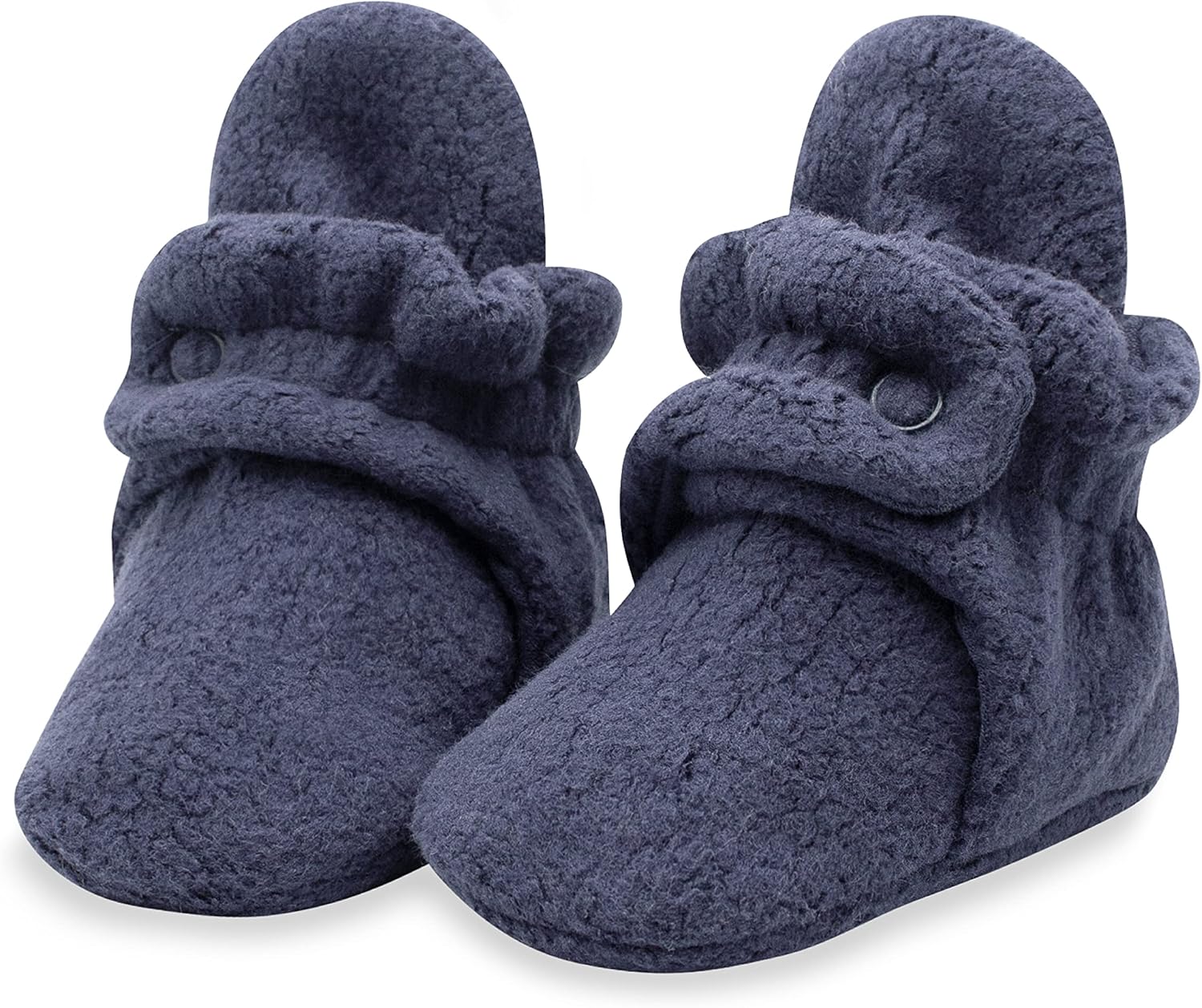 Uniseks Fleece Babylaarsjes | Babyschoentjes met twee drukknoopsluitingen voor pasgeborenen tot 24 maanden