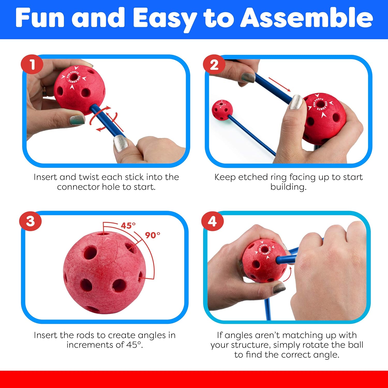 Glow-in-the-Dark Fort Bouwset | STEM Constructiespeelgoed met 81 Stuks | Binnen- & Buitenplezier